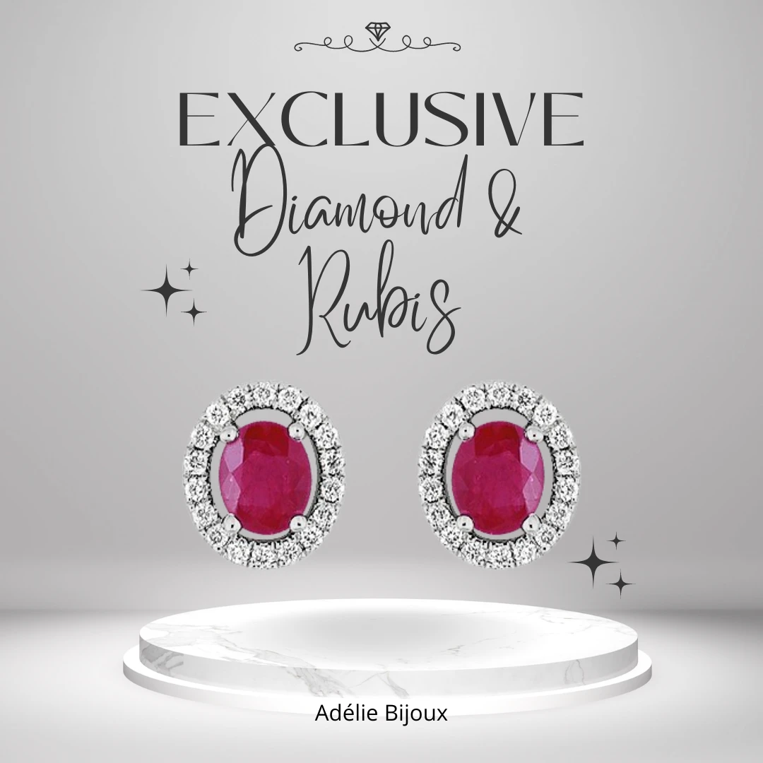 collection boucles d'oreilles diamants et rubis