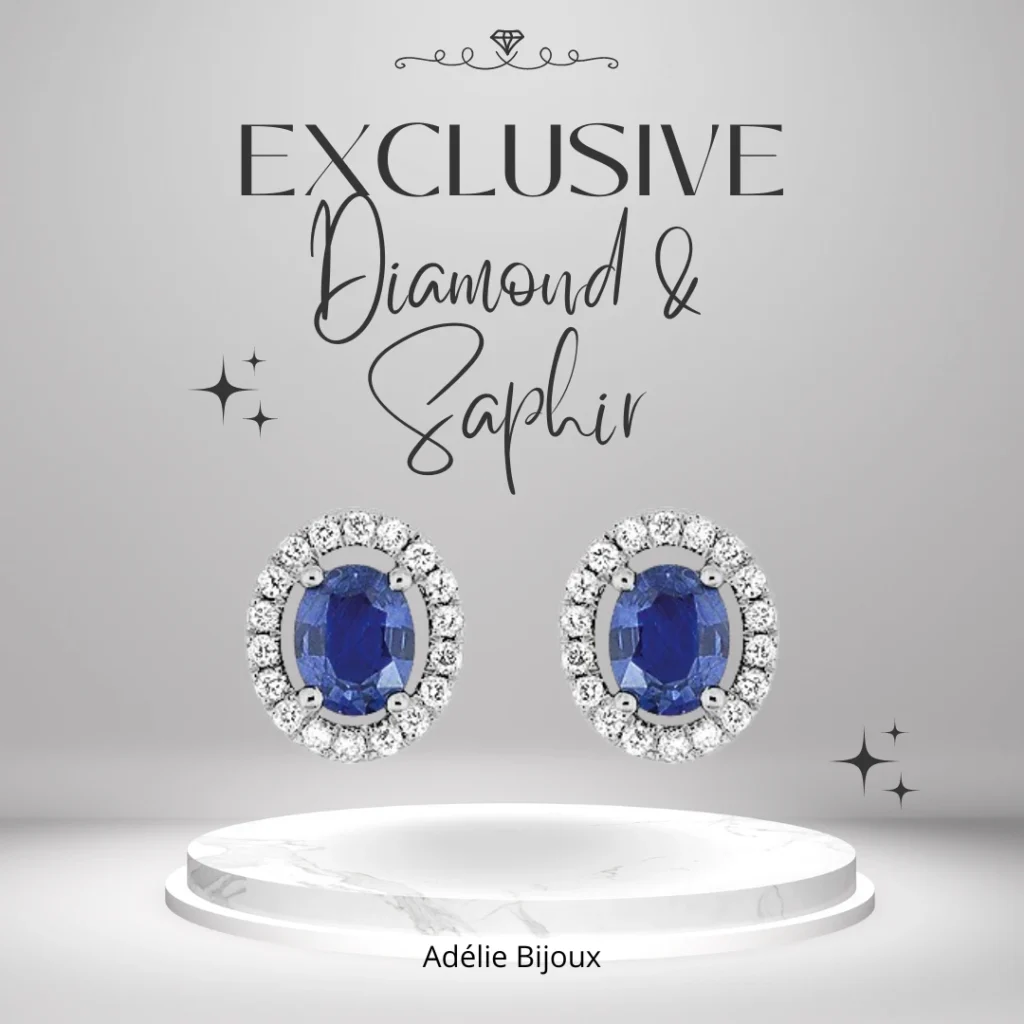 collection boucles d'oreilles diamants et saphir