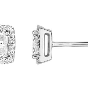 Boucles d'oreilles Clous Or Blanc 18k Diamant 0.58ct GH SI