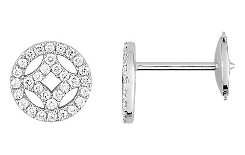 Boucles d'oreilles Clous Or Blanc 18k Diamant 0.27ct GH SI