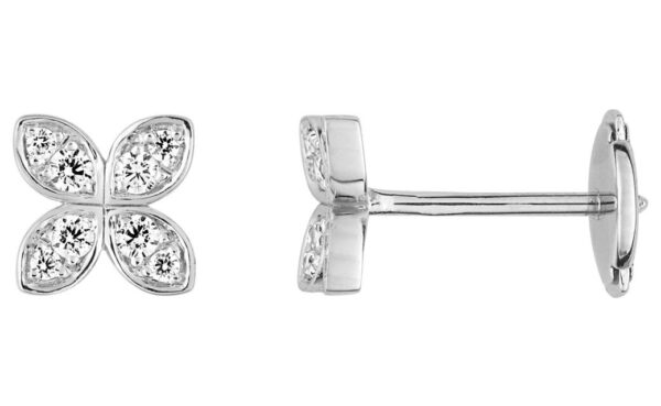 Boucles d'oreilles Clous Or Blanc 18k Diamant 0.21ct GH SI