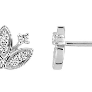 Boucles d'oreilles Clous Or Blanc 18k Diamant 0.22ct GH SI