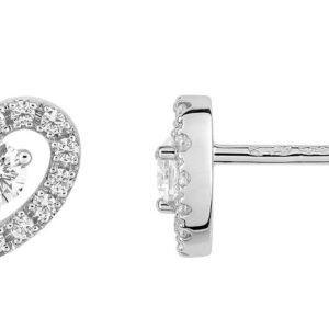 Boucles d'oreilles Clous Or Blanc 18k Diamant 0.3ct GH SI