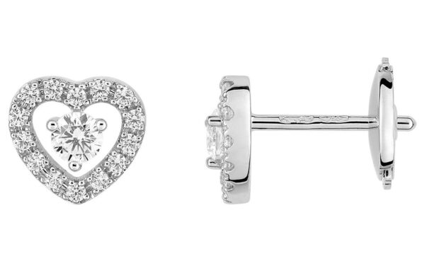 Boucles d'oreilles Clous Or Blanc 18k Diamant 0.3ct GH SI