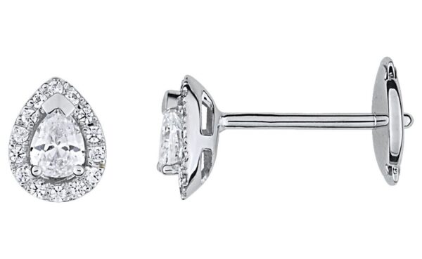 Boucles d'oreilles Clous Or Blanc 18k Diamant 0.41ct GH SI