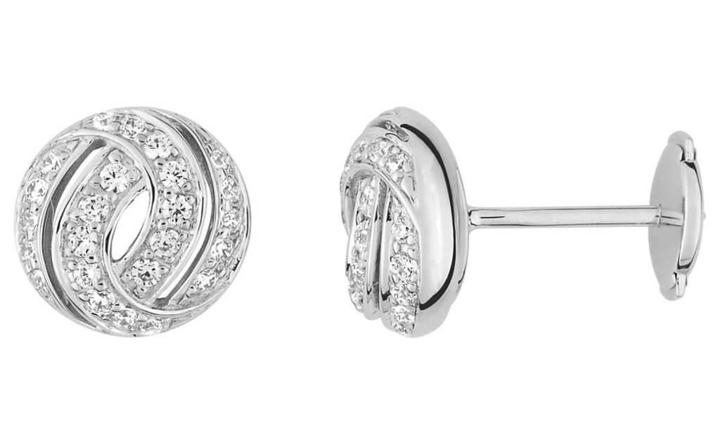 Boucles d'oreilles Clous Or Blanc 18k Diamant 0.36ct GH SI