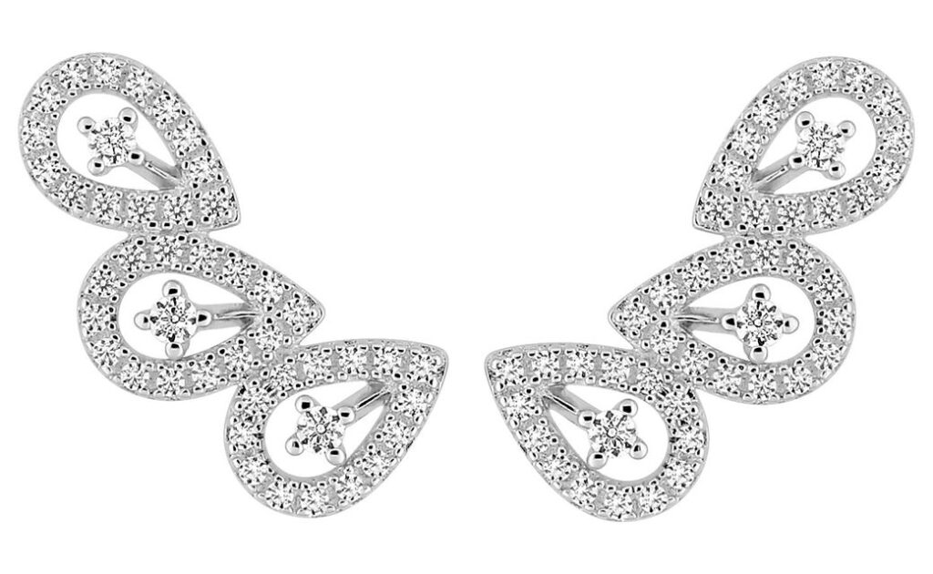 Boucles d'oreilles Clous Or Blanc 18k Diamant 0.43ct GH SI