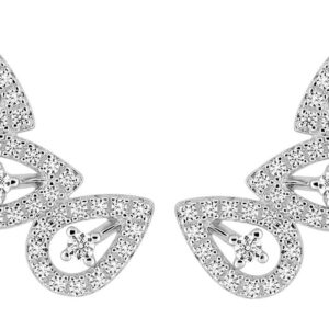 Boucles d'oreilles Clous Or Blanc 18k Diamant 0.43ct GH SI