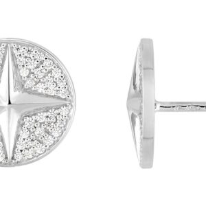 Boucles d'oreilles Clous Or Blanc 18k Diamant 0.38ct GH SI