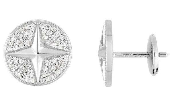 Boucles d'oreilles Clous Or Blanc 18k Diamant 0.38ct GH SI