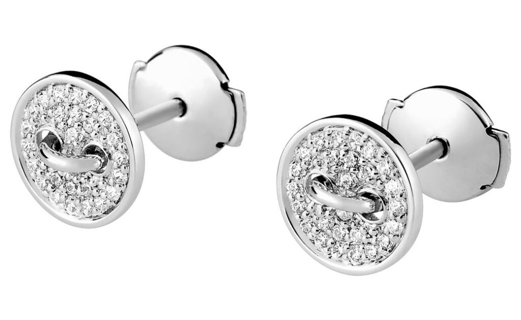 Boucles d'oreilles Clous Or Blanc 18k Diamant 0.16ct GH SI