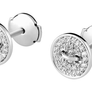 Boucles d'oreilles Clous Or Blanc 18k Diamant 0.16ct GH SI