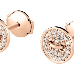 Boucles d'oreilles Clous Or Rose 18k Diamant 0.16ct GH SI