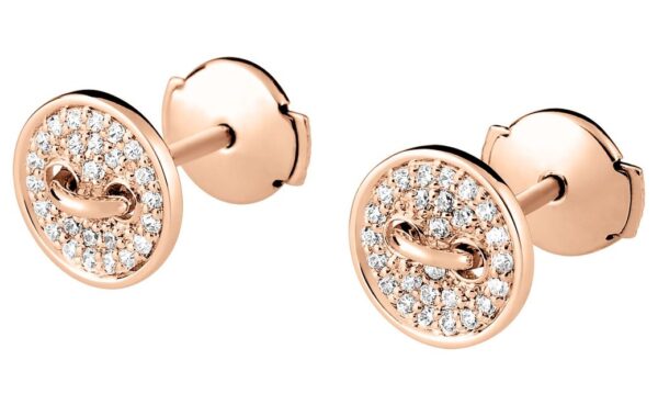 Boucles d'oreilles Clous Or Rose 18k Diamant 0.16ct GH SI