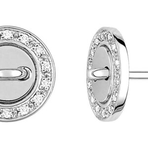 Boucles d'oreilles Clous Or Blanc 18k Diamant 0.08ct GH SI