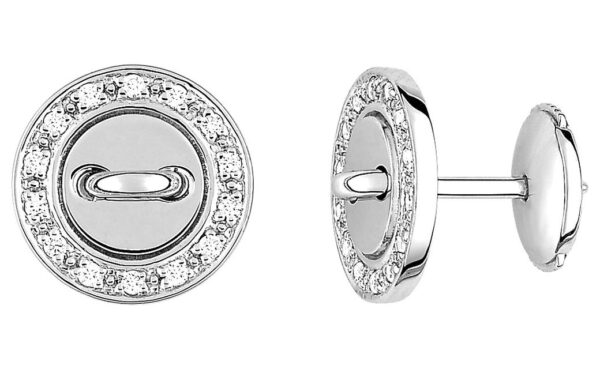 Boucles d'oreilles Clous Or Blanc 18k Diamant 0.08ct GH SI