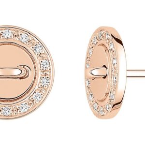 Boucles d'oreilles Clous Or Rose 18k Diamant 0.08ct GH SI