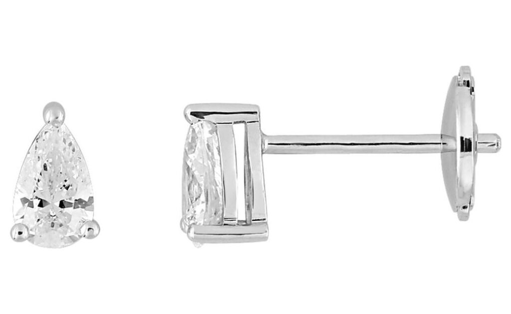 Boucles d'oreilles Clous Or Blanc 18k Diamant 0.5ct GH SI