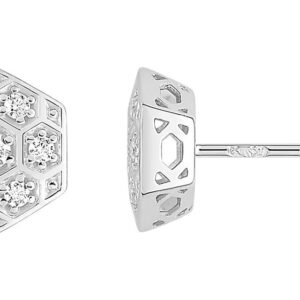 Boucles d'oreilles Clous Or Blanc 18k Diamant 0.14ct GH P1P2