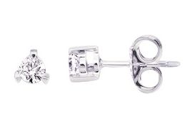 Boucles d'oreilles Clous Or Blanc 18k Diamant 0.16ct GH P1P2