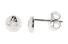 Boucles d'oreilles Clous Or Blanc 18k Diamant 0.08ct GH P1P2