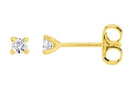 Boucles d'oreilles Clous Or 18k Diamant 0.1ct GH P3