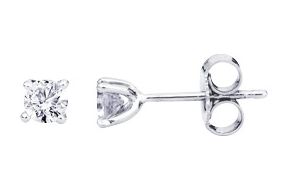 Boucles d'oreilles Clous Or Blanc 18k Diamant 0.3ct GH P3