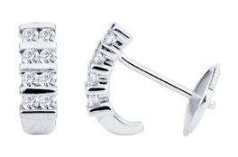 Boucles d'oreilles Clous Or Blanc 18k Diamant 0.19ct GH P1P2