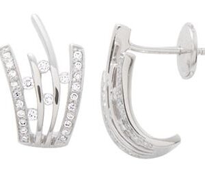 Boucles d'oreilles Clous Or Blanc 18k Diamant 0.27ct GH P1P2