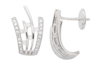 Boucles d'oreilles Clous Or Blanc 18k Diamant 0.27ct GH P1P2