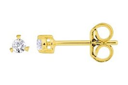 Boucles d'oreilles Clous Or 18k Diamant 0.08ct GH P1P2