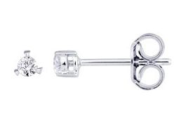 Boucles d'oreilles Clous Or Blanc 18k Diamant 0.08ct GH P1P2