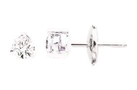 Boucles d'oreilles Clous Or Blanc 18k Diamant 0.28ct GH P1P2