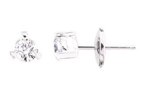 Boucles d'oreilles Clous Or Blanc 18k Diamant 0.36ct GH P1P2