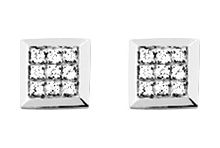 Boucles d'oreilles Clous Or Blanc Diamant 0.08ct GH P3