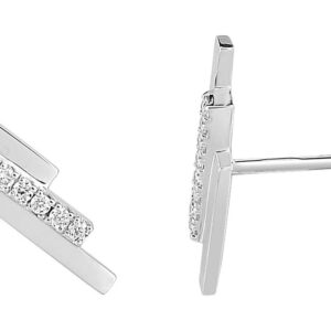 Boucles d'oreilles Clous Or Blanc Diamant 0.06ct GH P2P3