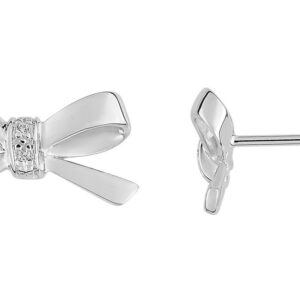 Boucles d'oreilles Clous Or Blanc Diamant 0.01ct GH P2P3