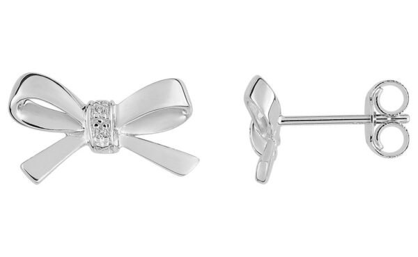 Boucles d'oreilles Clous Or Blanc Diamant 0.01ct GH P2P3