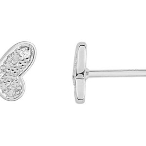 Boucles d'oreilles Clous Or Blanc Diamant 0.02ct GH P1P2