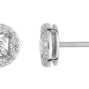 Boucles d'oreilles Clous Or Blanc 18k Diamant 0.27ct GH SI