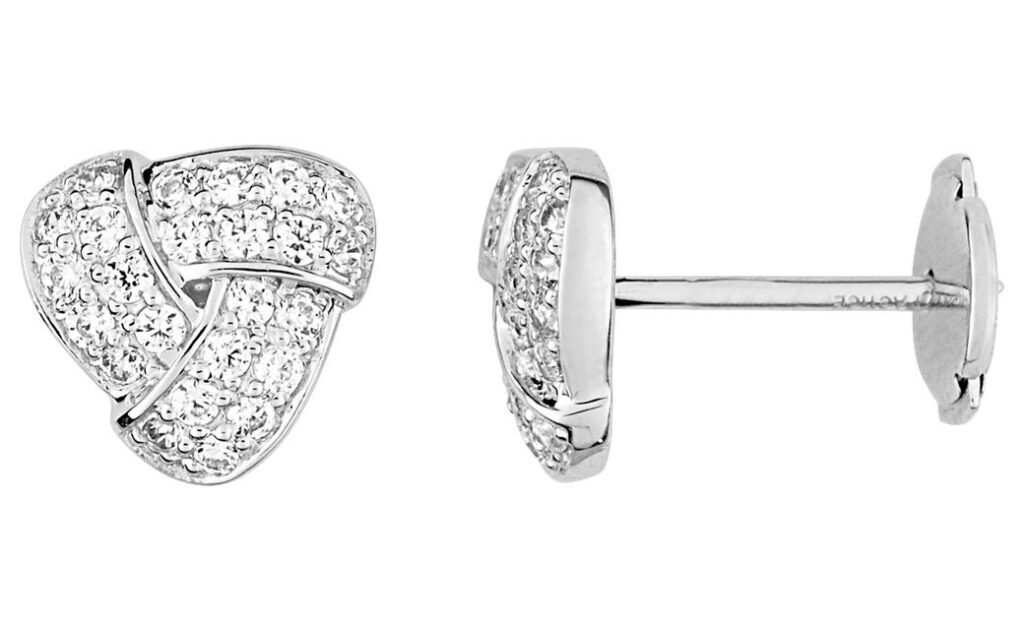 Boucles d'oreilles Clous Or Blanc 18k Diamant 0.44ct GH SI