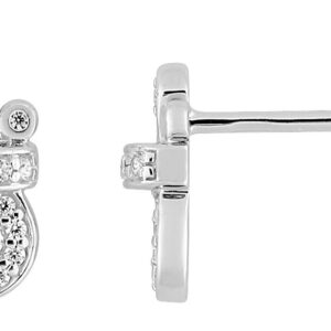 Boucles d'oreilles Clous Or Blanc 18k Diamant 0.1ct GH SI