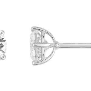 Boucles d'oreilles Clous Or Blanc 18k Diamant 1ct G VS