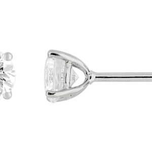 Boucles d'oreilles Clous Or Blanc 18k Diamant 1.4ct G SI