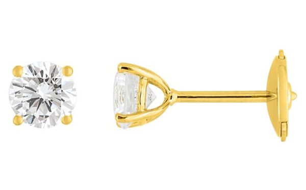 Boucles d'oreilles Clous Or 18k Diamant 1.4ct G VS