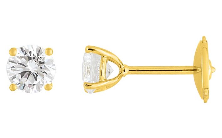 Boucles d'oreilles Clous Or 18k Diamant 1.4ct G VS