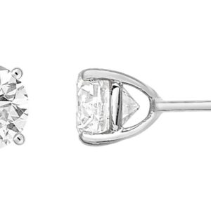 Boucles d'oreilles Clous Or Blanc 18k Diamant 2ct G SI