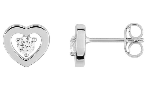 Boucles d'oreilles Clous Or Blanc 18k Diamant 0.16ct GH SI