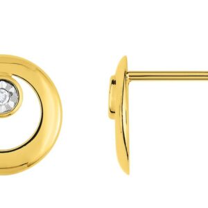 Boucles d'oreilles Clous Or Jaune et Blanc 18k Diamant