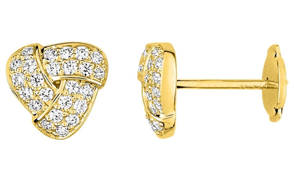 Boucles d'oreilles Clous Or 18k Diamant 0.44ct GH SI